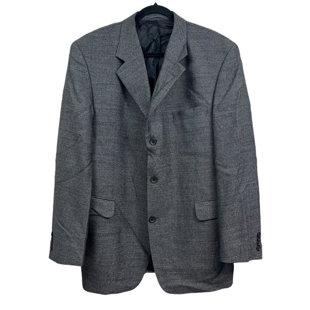 Atelier Tornio Mens Virgin Wool Suit Blazer Suit Ventless‎ Pockets Gray Sz 44L